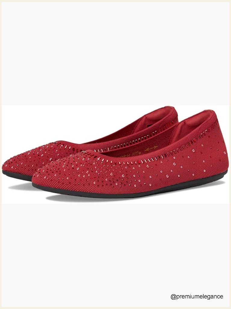 Ballet Flat With Air Cooled Memory Foam Embellished Knit